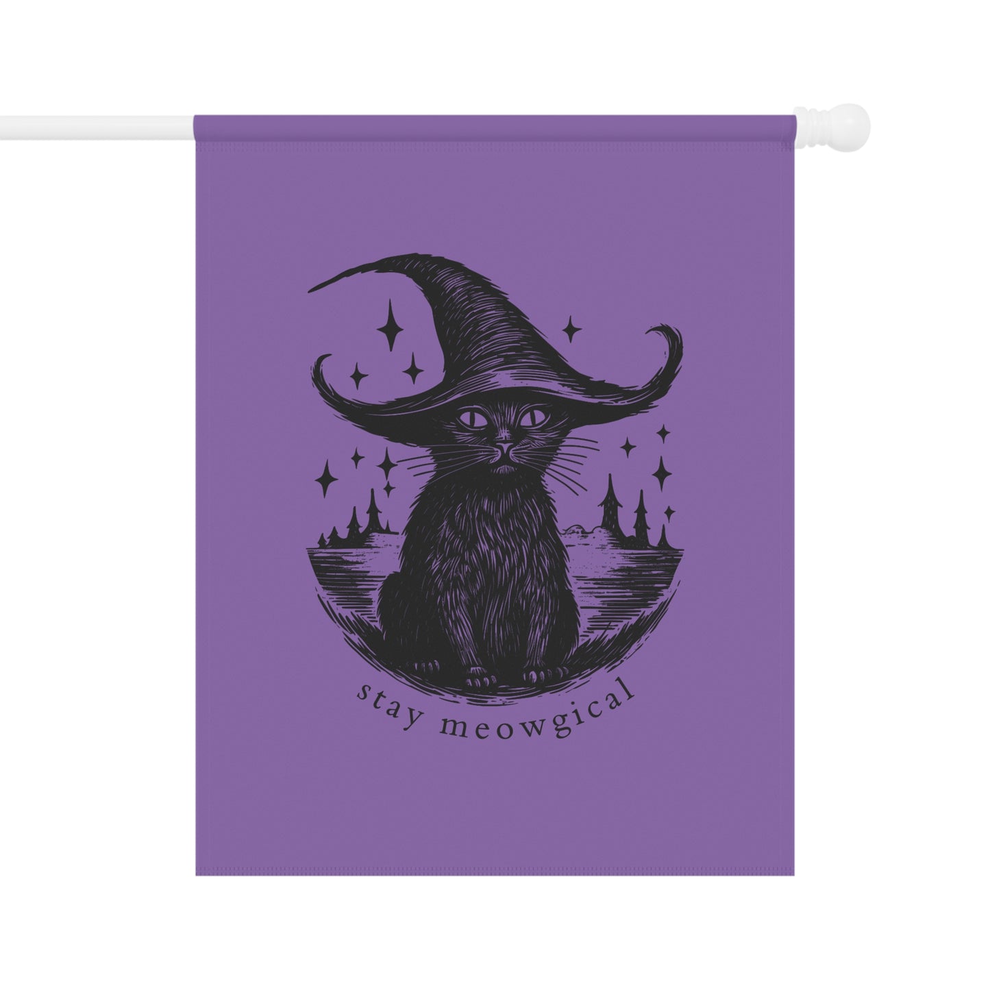 Stay Meowgical Garden House Banner, Spooky Banner, Halloween Decor, Cat Landscaping, Witchy Kitty Banner