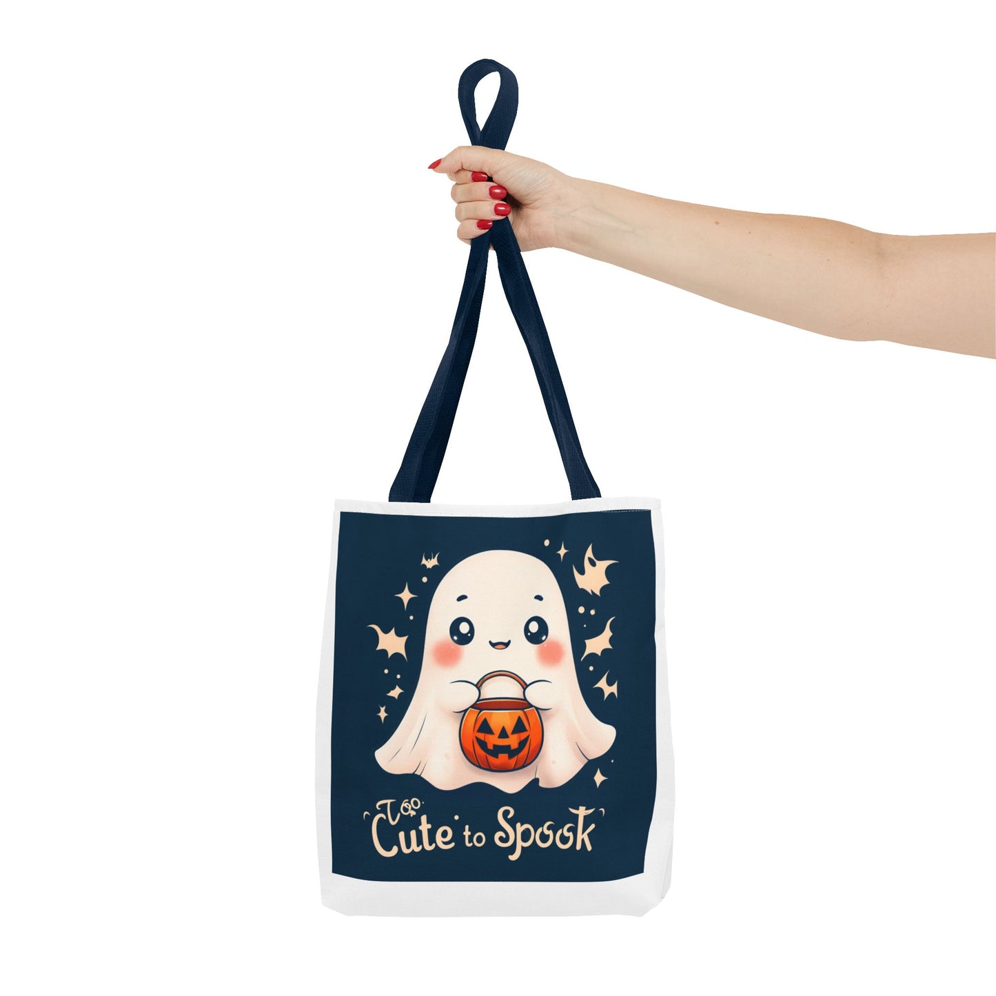 Too Cute to Spook Ghost Trick or Treat Bag, Trunk or Treat, Halloween Basket, Spooky Season, Canvas Tote, Costume, Goodie Bag, Gift for Kids