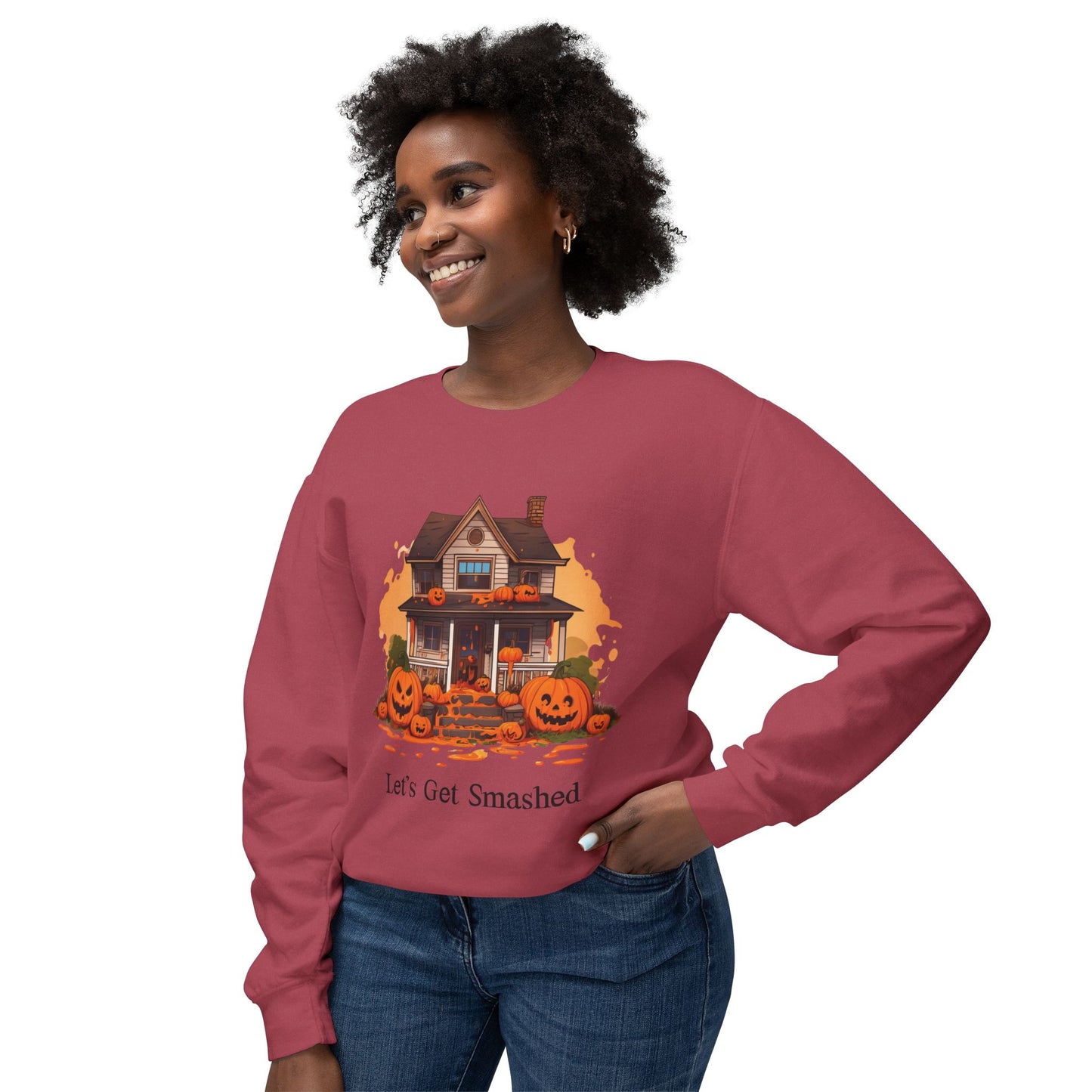 Comfort Colors 'Let's Get Smashed' Lightweight Crewneck Sweatshirt, Halloween Shirt, Gift for Her, Trick or Treat, Trunk or Treat, Funny