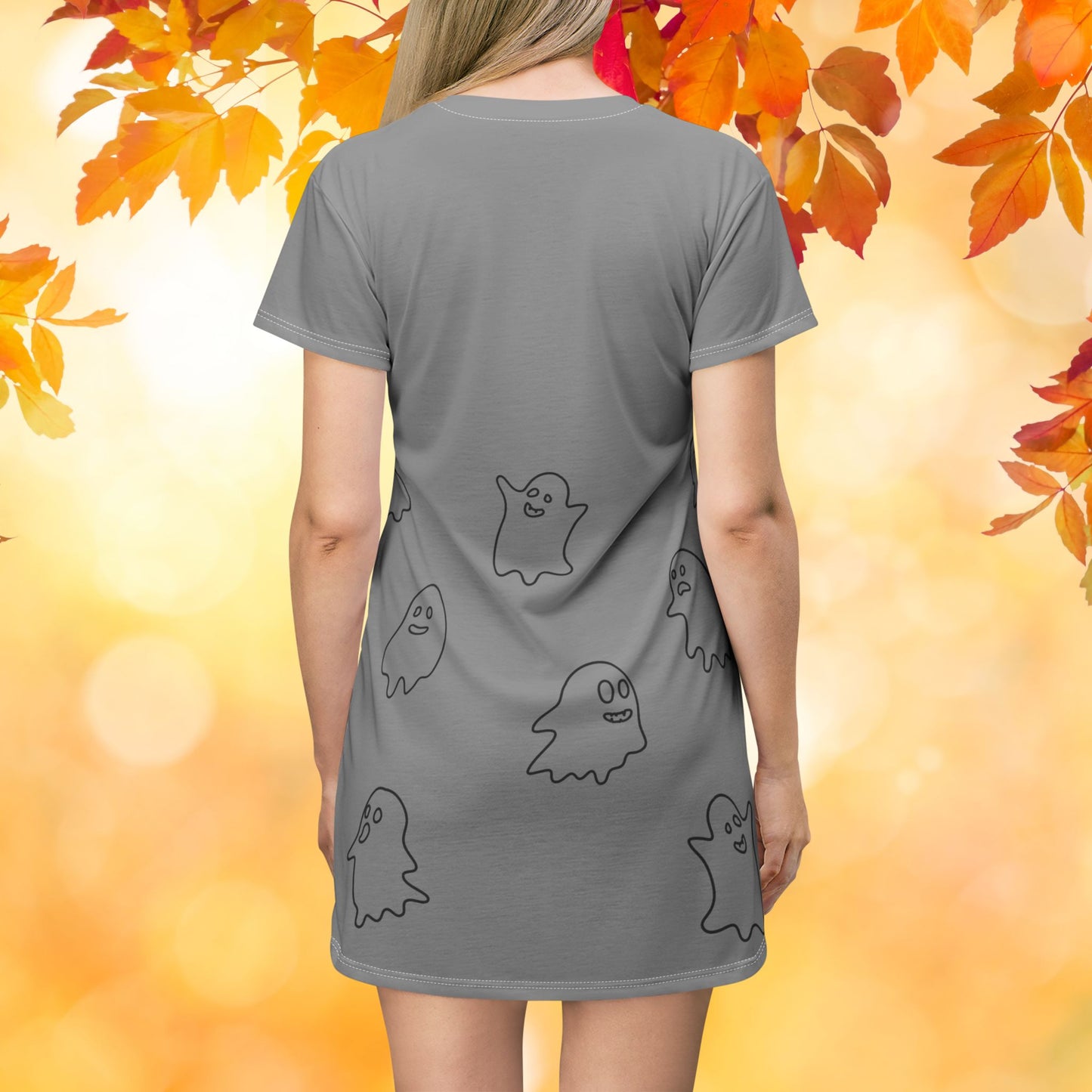 Little Boo Halloween Ghost T-Shirt Dress, Halloween Clothing, Ghost Apparel, Fall Dress