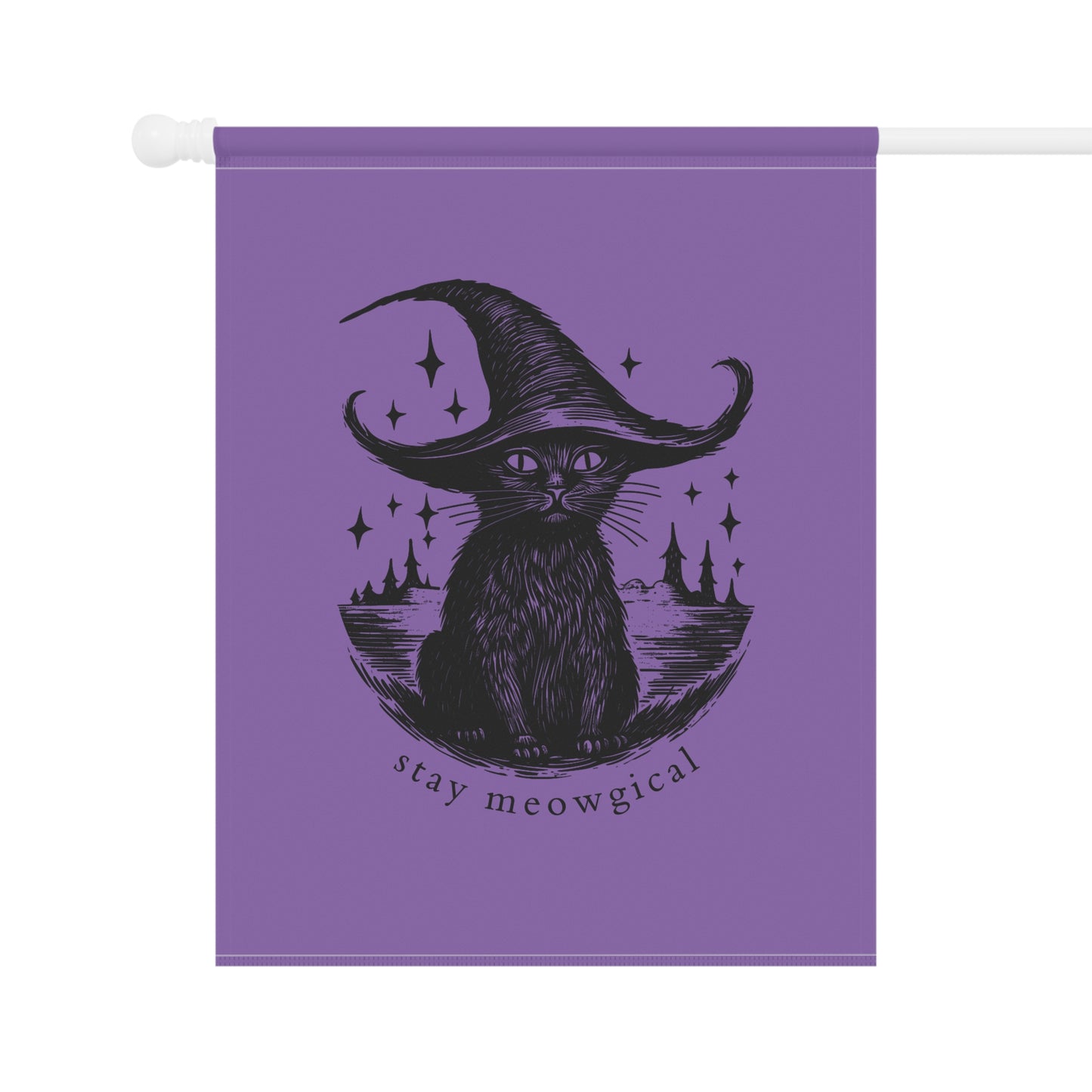 Stay Meowgical Garden House Banner, Spooky Banner, Halloween Decor, Cat Landscaping, Witchy Kitty Banner