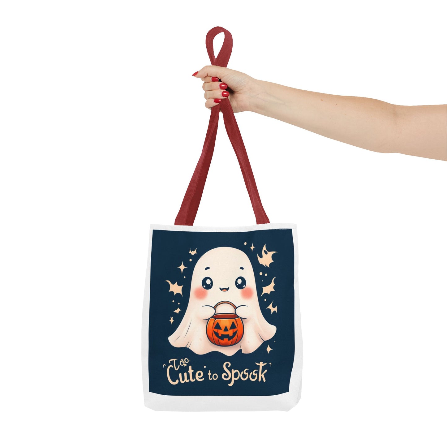 Too Cute to Spook Ghost Trick or Treat Bag, Trunk or Treat, Halloween Basket, Spooky Season, Canvas Tote, Costume, Goodie Bag, Gift for Kids