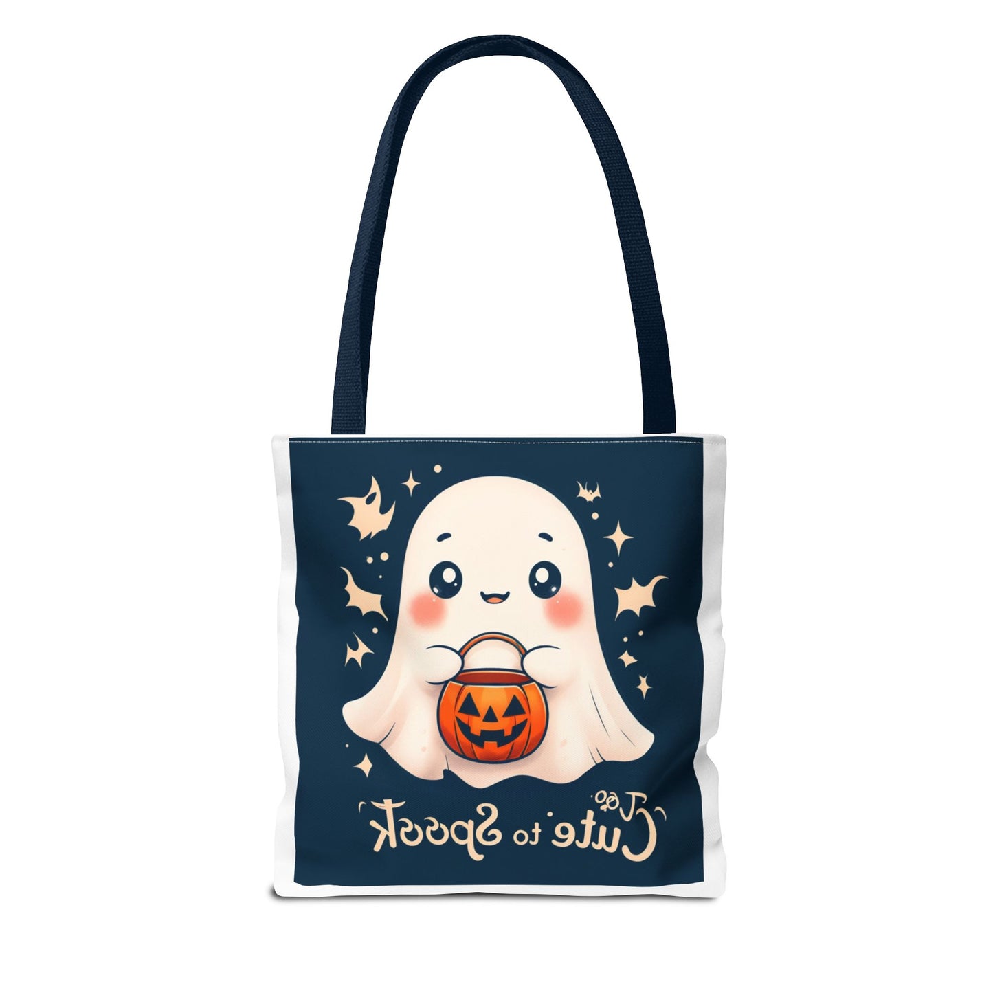 Too Cute to Spook Ghost Trick or Treat Bag, Trunk or Treat, Halloween Basket, Spooky Season, Canvas Tote, Costume, Goodie Bag, Gift for Kids