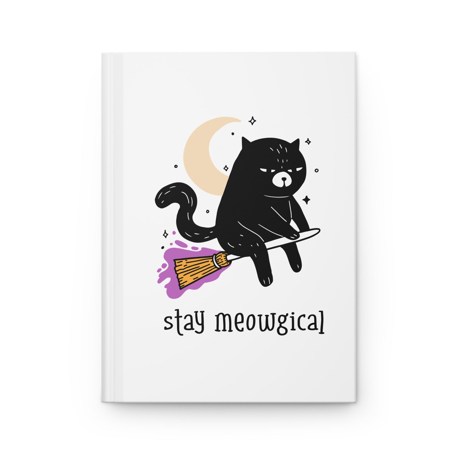 Hardcover Journal MatteStay Meowgical Hardcover Journal, Matte, Halloween, Fall, Witch, Spooky Kitten, Cat Lady, Spell Book, Book of Shadows, Practical Magic