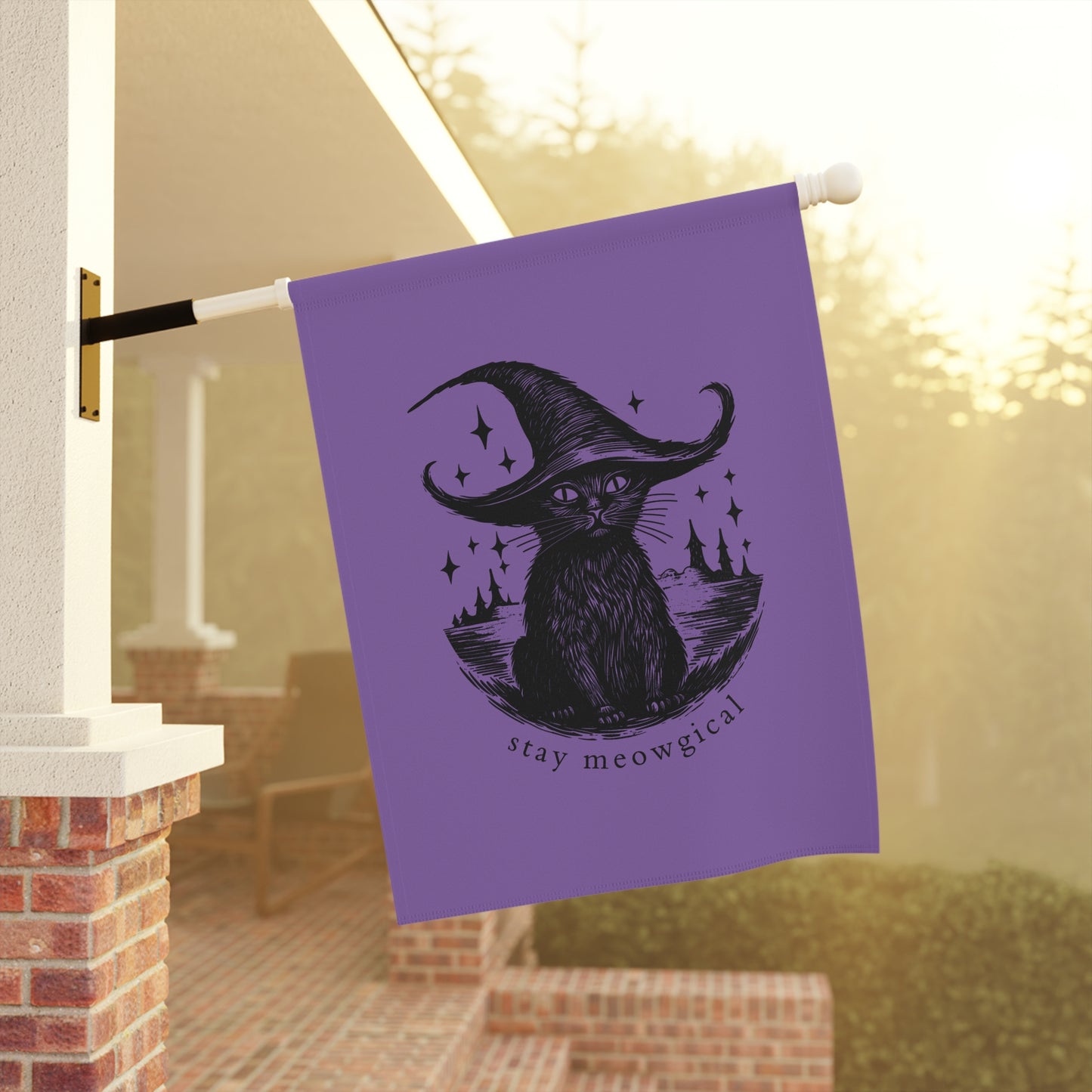 Stay Meowgical Garden House Banner, Spooky Banner, Halloween Decor, Cat Landscaping, Witchy Kitty Banner