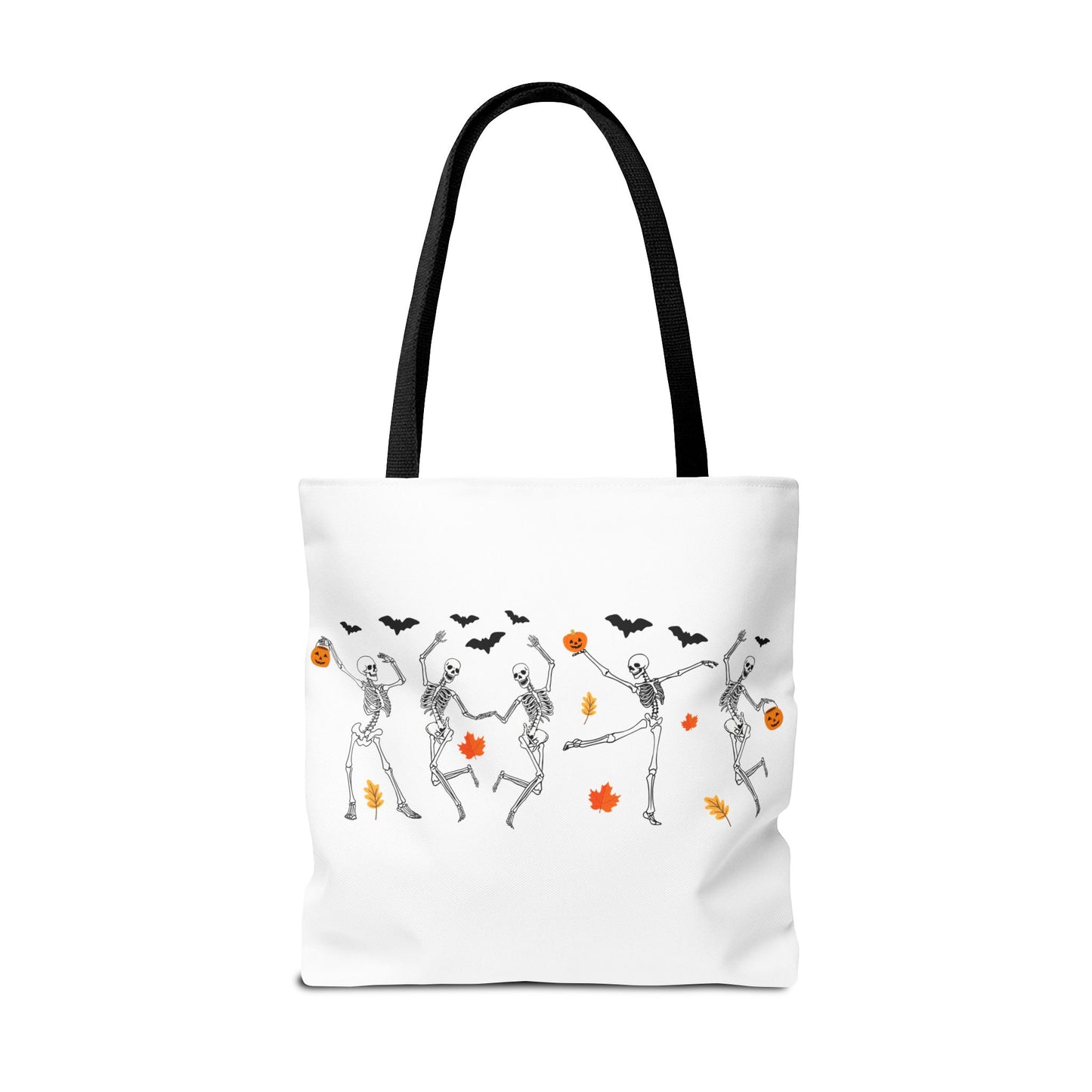 Dancing Skeletons, Trick or Treat Bag, Trunk or Treat, Halloween Tote, Halloween Basket, Spooky Season, Canvas Tote,  Halloween Goodie Bag