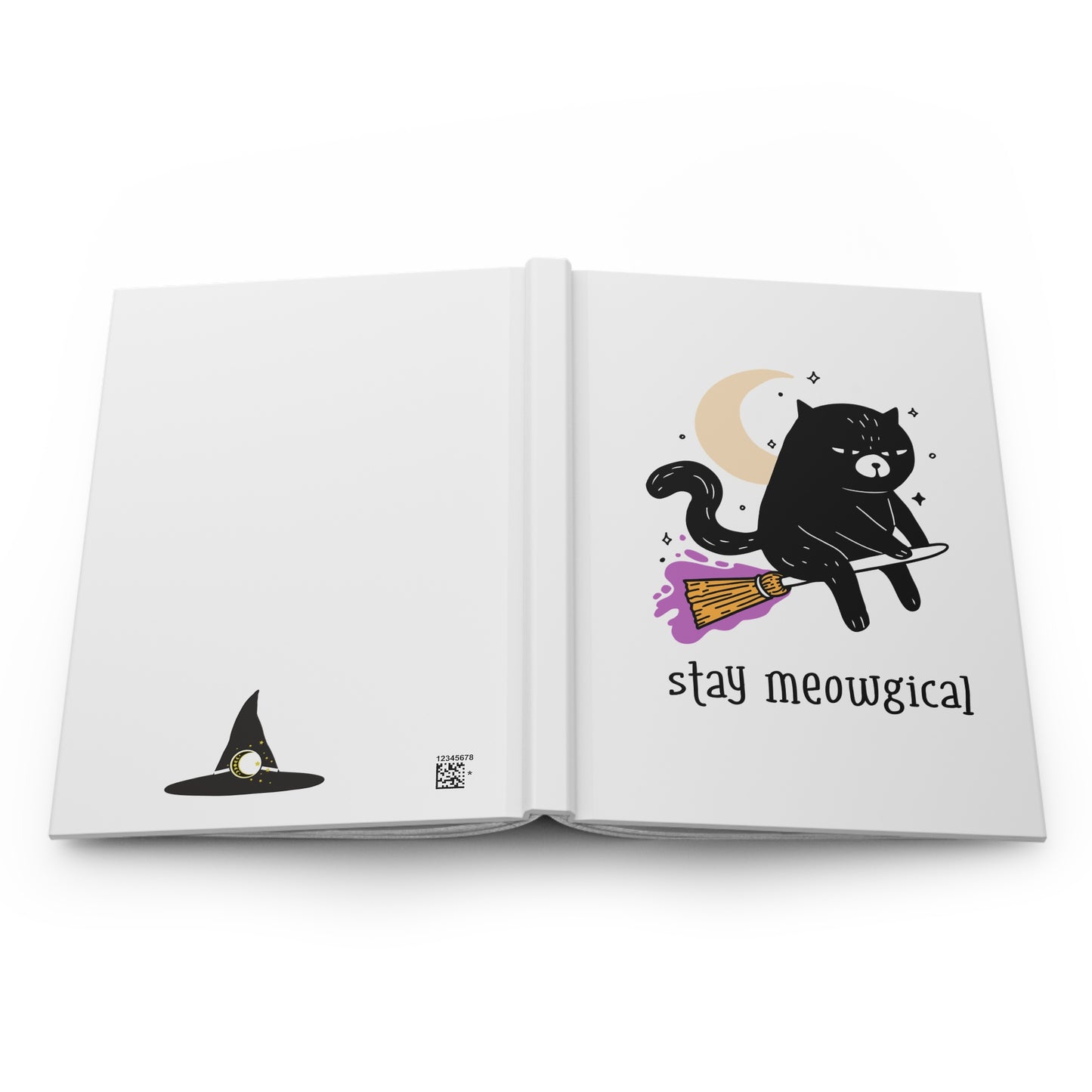 Hardcover Journal MatteStay Meowgical Hardcover Journal, Matte, Halloween, Fall, Witch, Spooky Kitten, Cat Lady, Spell Book, Book of Shadows, Practical Magic