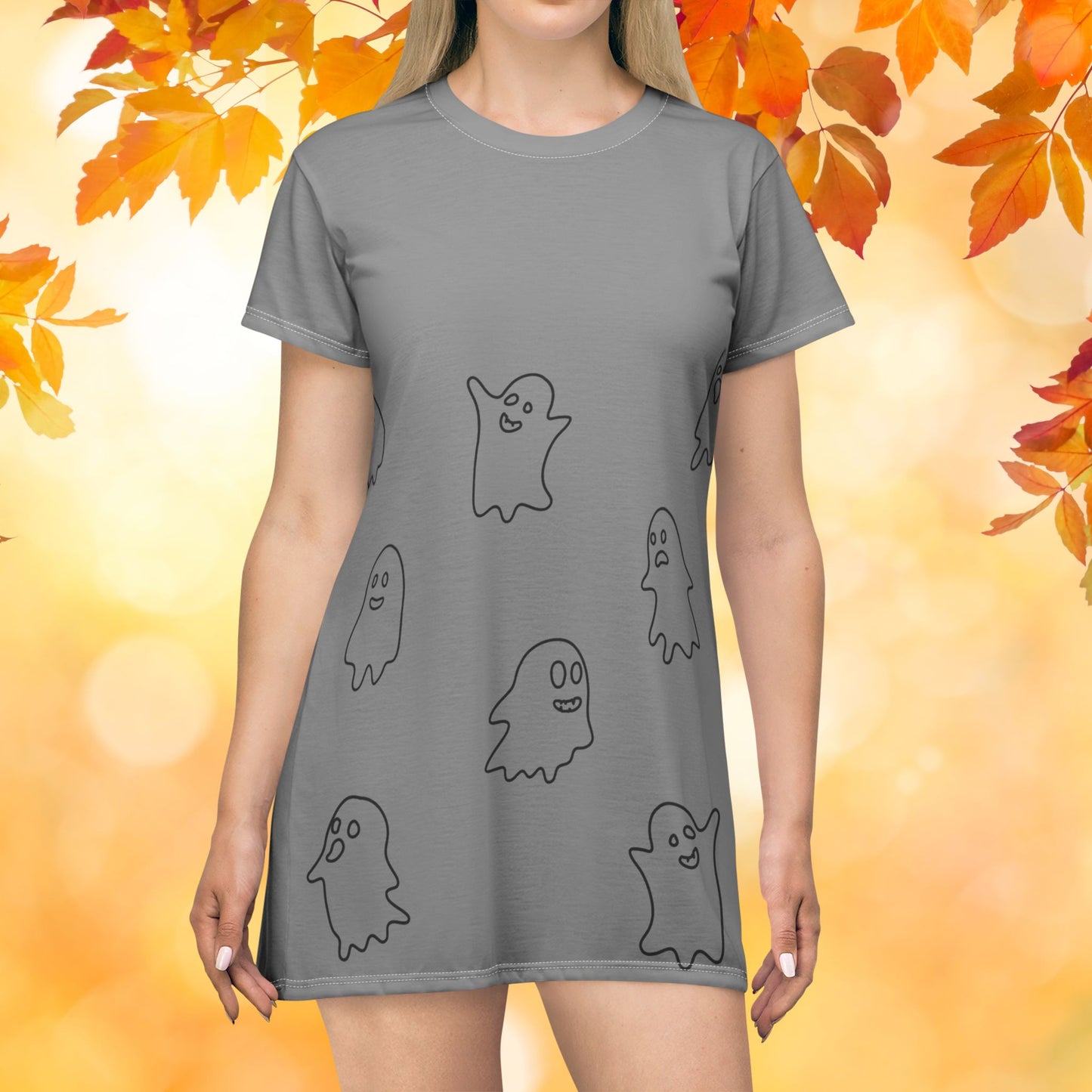 Little Boo Halloween Ghost T-Shirt Dress, Halloween Clothing, Ghost Apparel, Fall Dress