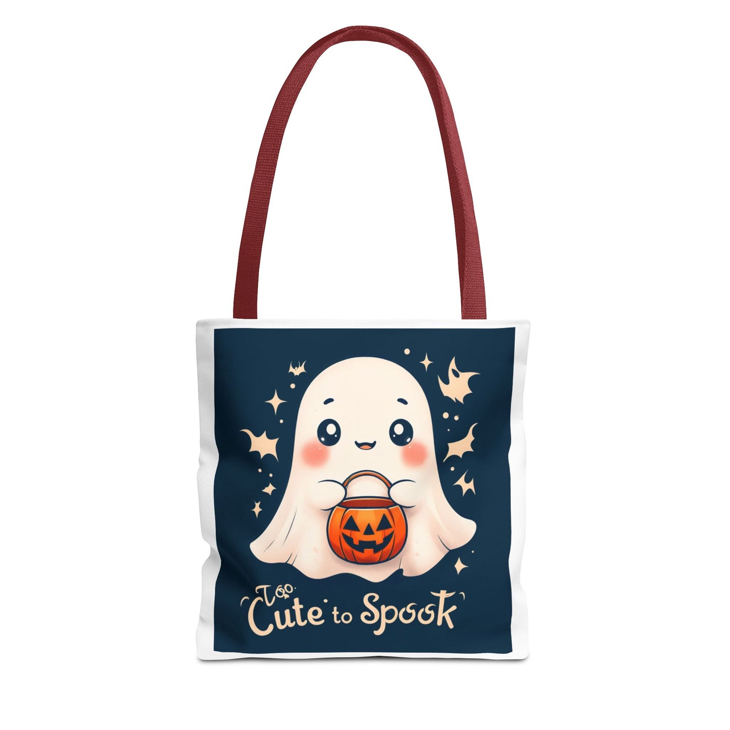 Too Cute to Spook Ghost Trick or Treat Bag, Trunk or Treat, Halloween Basket, Spooky Season, Canvas Tote, Costume, Goodie Bag, Gift for Kids