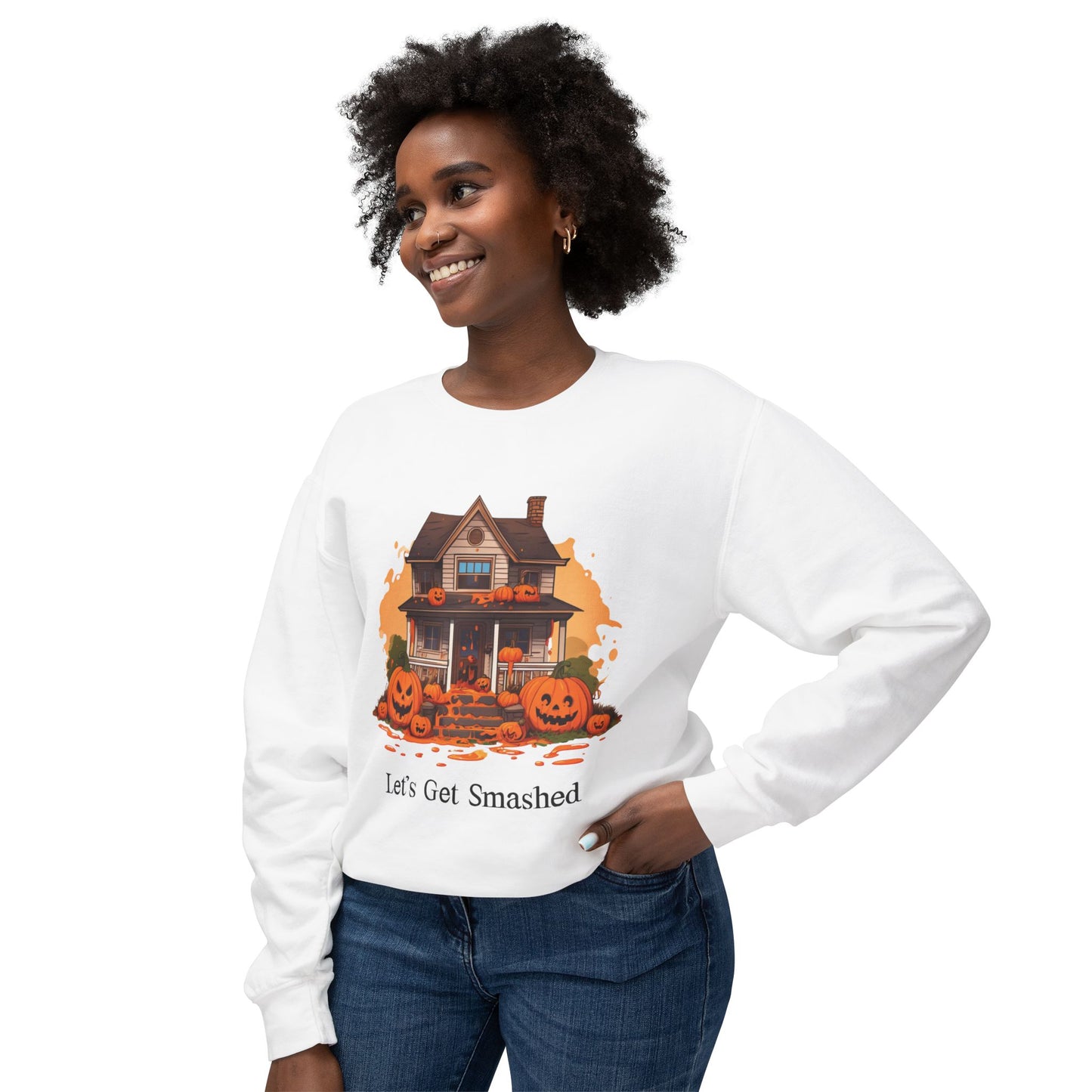 Comfort Colors 'Let's Get Smashed' Lightweight Crewneck Sweatshirt, Halloween Shirt, Gift for Her, Trick or Treat, Trunk or Treat, Funny