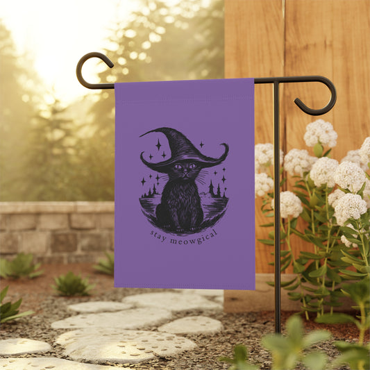 Stay Meowgical Garden House Banner, Spooky Banner, Halloween Decor, Cat Landscaping, Witchy Kitty Banner