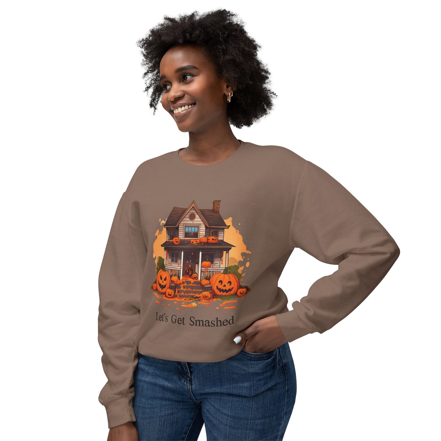 Comfort Colors 'Let's Get Smashed' Lightweight Crewneck Sweatshirt, Halloween Shirt, Gift for Her, Trick or Treat, Trunk or Treat, Funny