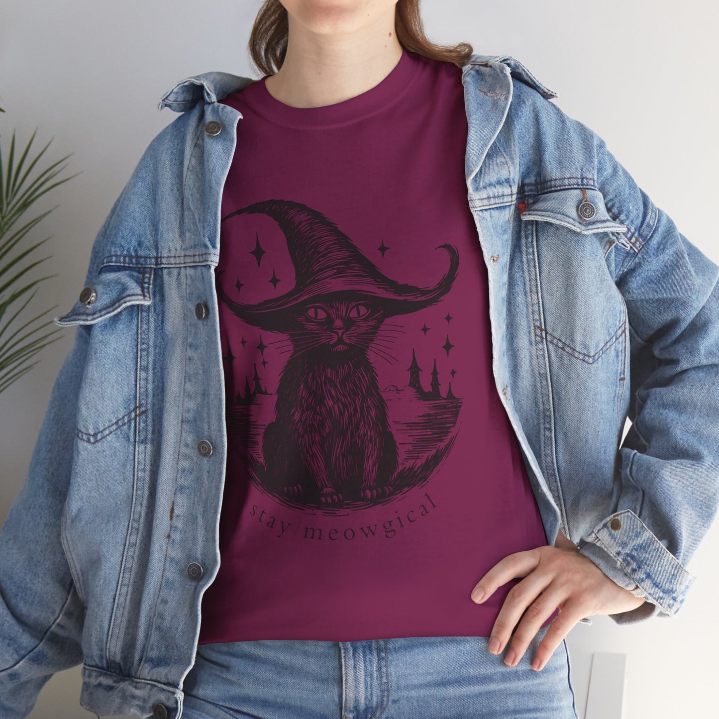 Stay Meowgical T-shirt, Halloween shirt, Cat Lady T-shirt, Spooky Cat T-shirt, Childless Cat Lady Halloween, Plus Size Halloween Costume